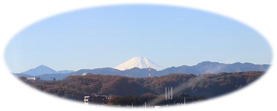 「すみれタワーから望める富士山」